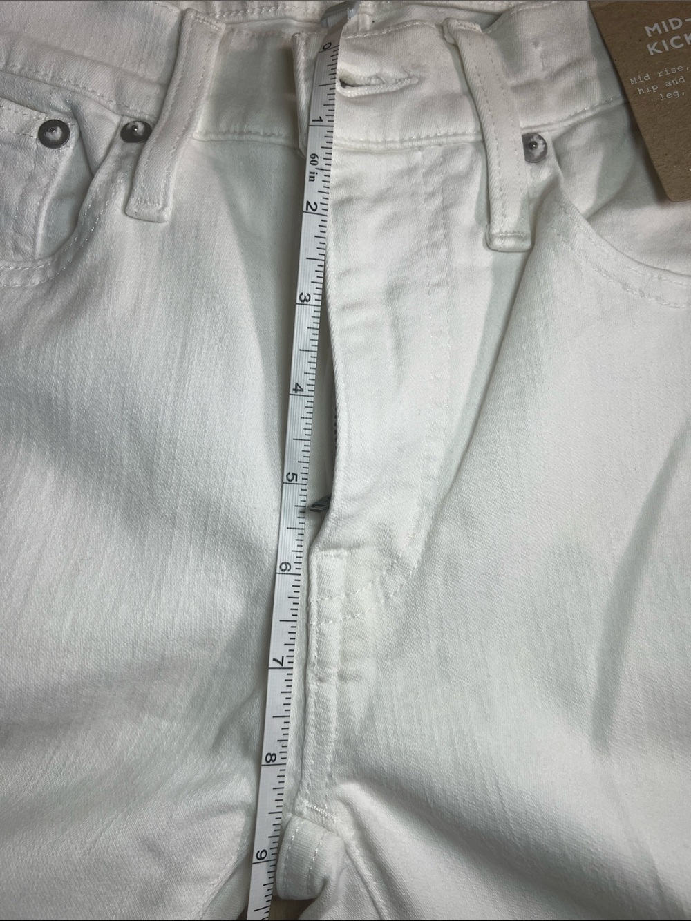 Madewell White Mid-Rise Kick Out Jeans size 24 - Picture 6 of 9